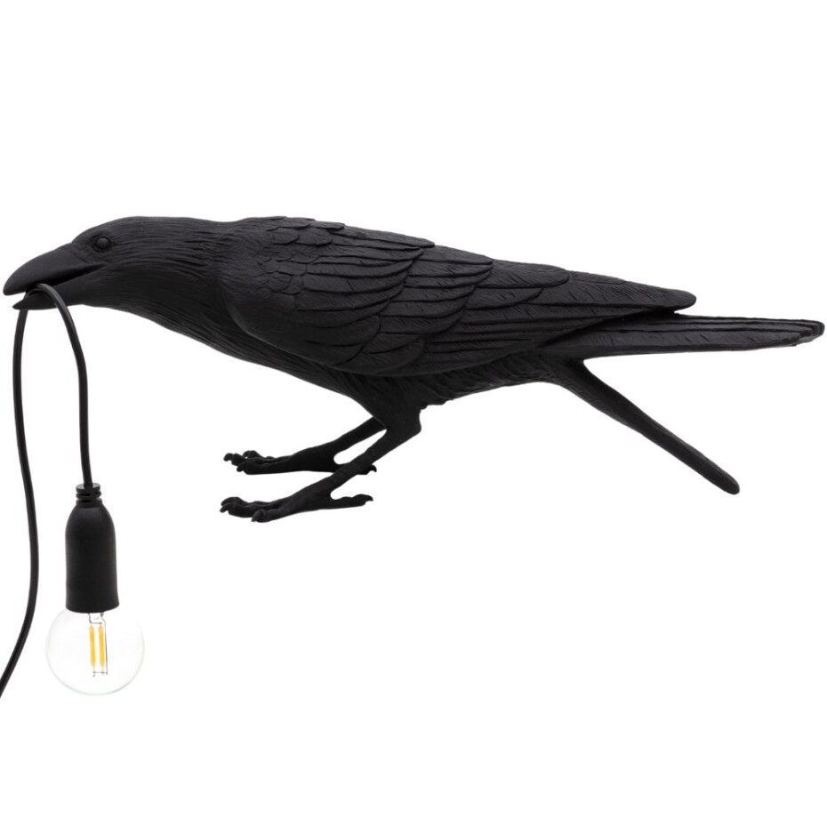 Stolní lampa BIRD PLAYING 33 cm, černá, Seletti - main (0)