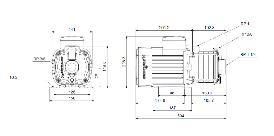 Čerpadlo GRUNDFOS CM5-3 A-R-A-E-AQQE C1-A-A-N (92889588) - main (2)