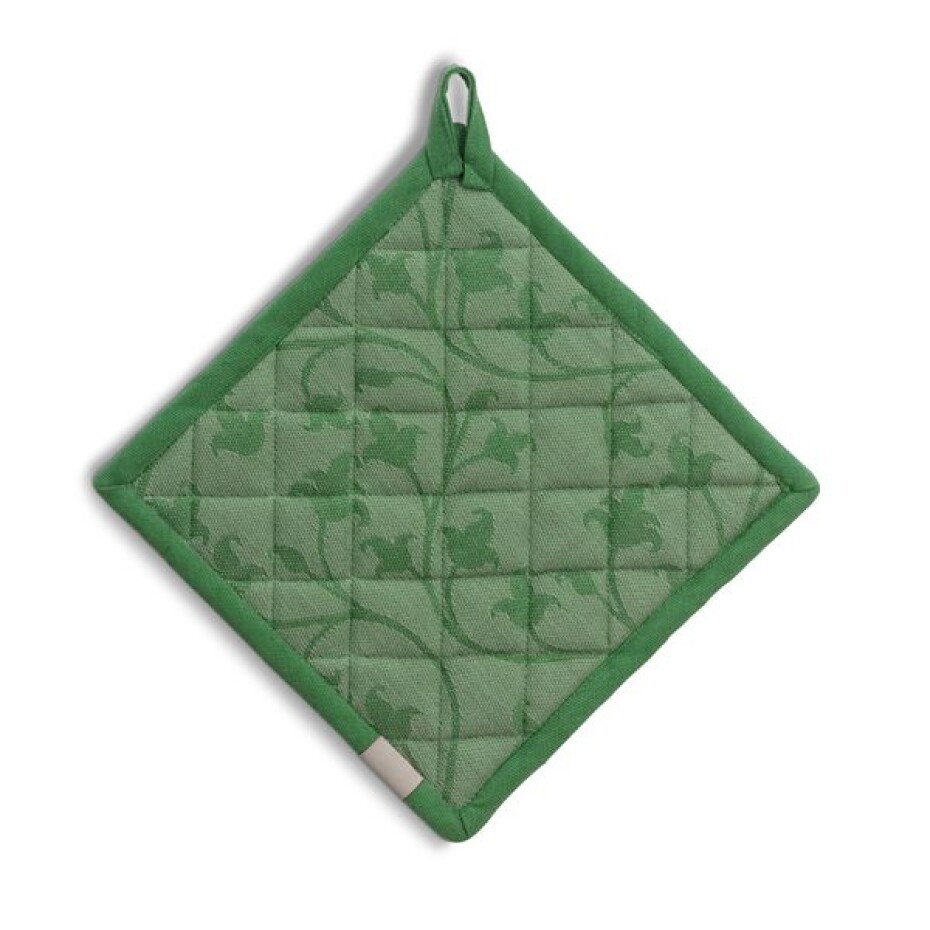 KELA Podložka pod hrnec Cora 100% bavlna světle zelená/zelený vzor 20,0x20,0cm KL-12819 - main (1)