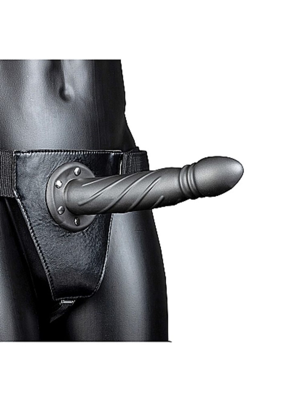 Ouch! Twisted Hollow Strap-on 8" 20cm Gunmetal - main (3)
