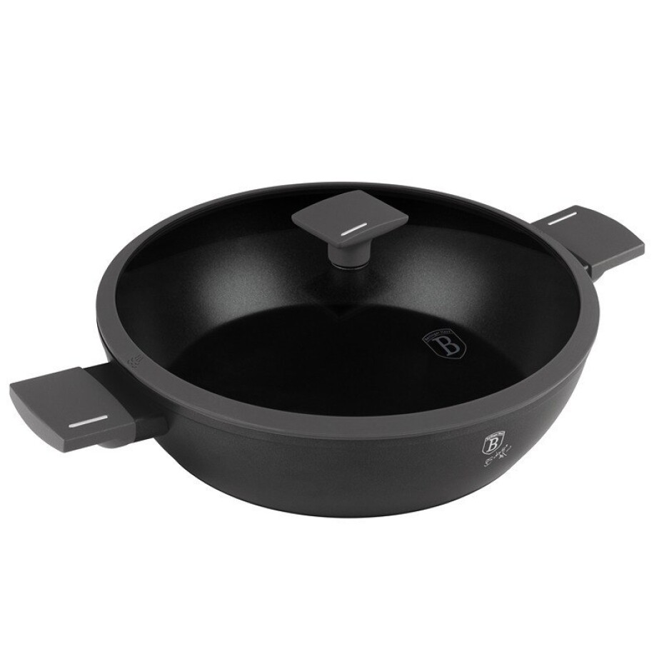 BERLINGERHAUS Pánev hluboká s titanovým povrchem a poklicí 28 cm Antracit Collection BH-8129 - main (2)