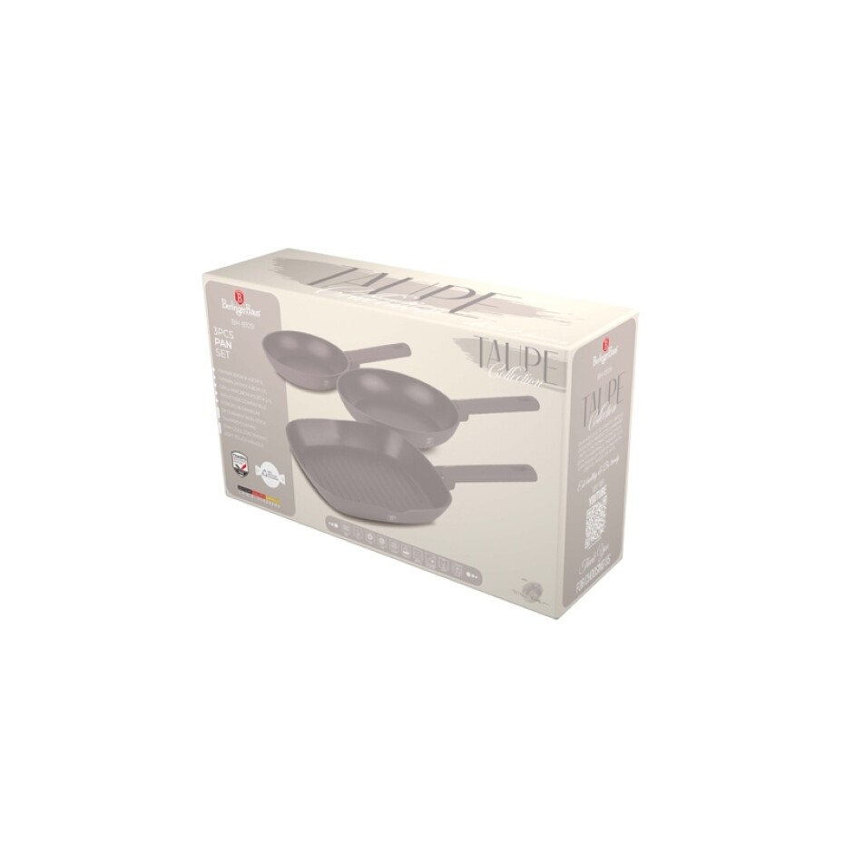 BERLINGERHAUS Sada pánví s titanovým povrchem 3 ks Taupe Collection steak BH-8109 - main (8)