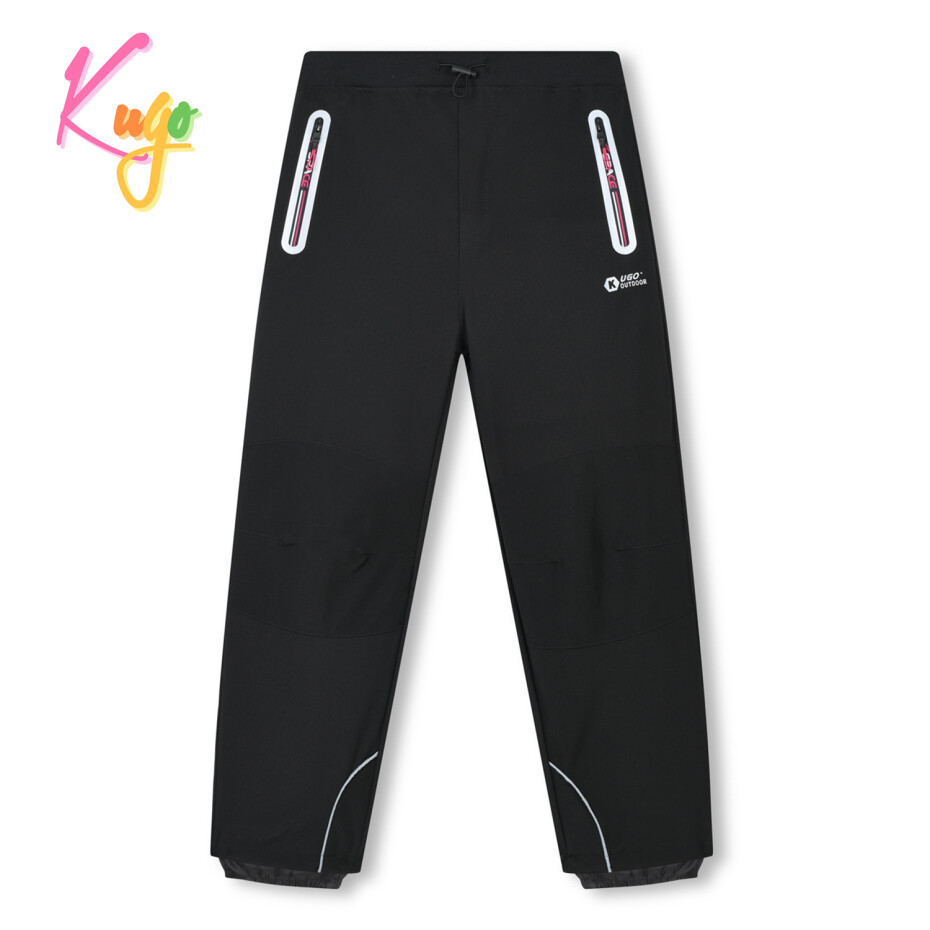 Dívčí softshellové kalhoty - KUGO HK3119, černá / růžové zipy Barva: Černá, Velikost: 146 - main (0)