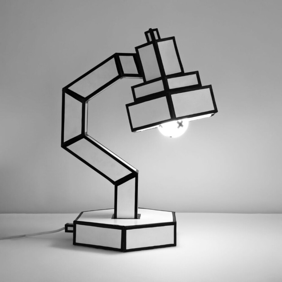 Stolní lampa CUT & PASTE 58 cm, černobílá, Seletti - main (3)