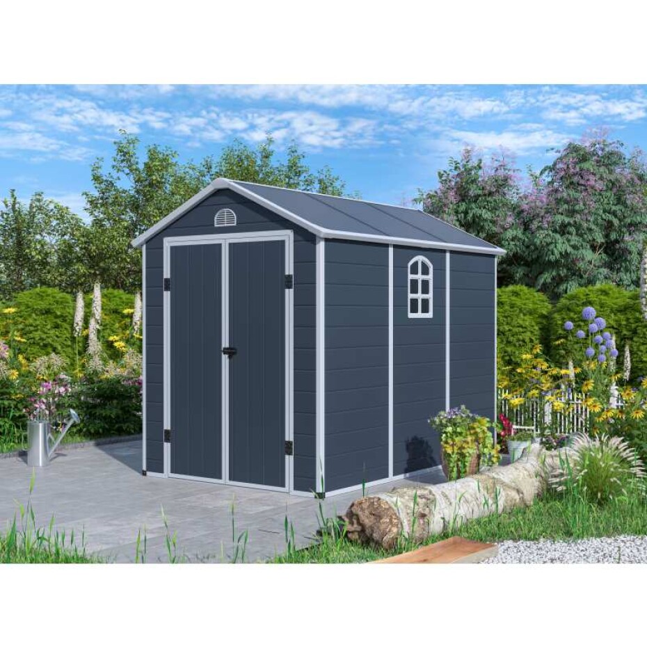 G21 Zahradní domek G21 Boston 523 - 188 x 278 cm, plastový, šedý G21-6390071 - main (1)