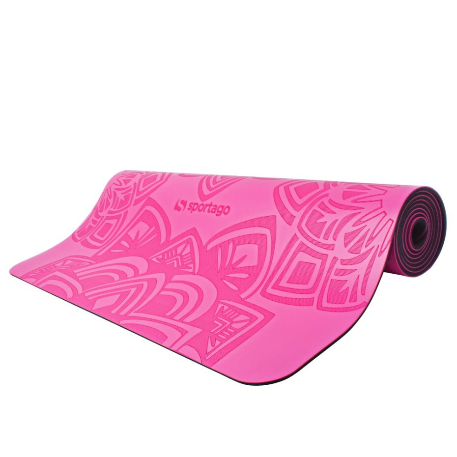 Gumová jóga podložka Sportago Šánti 183x66 cm - růžová - 4 mm - main (5)