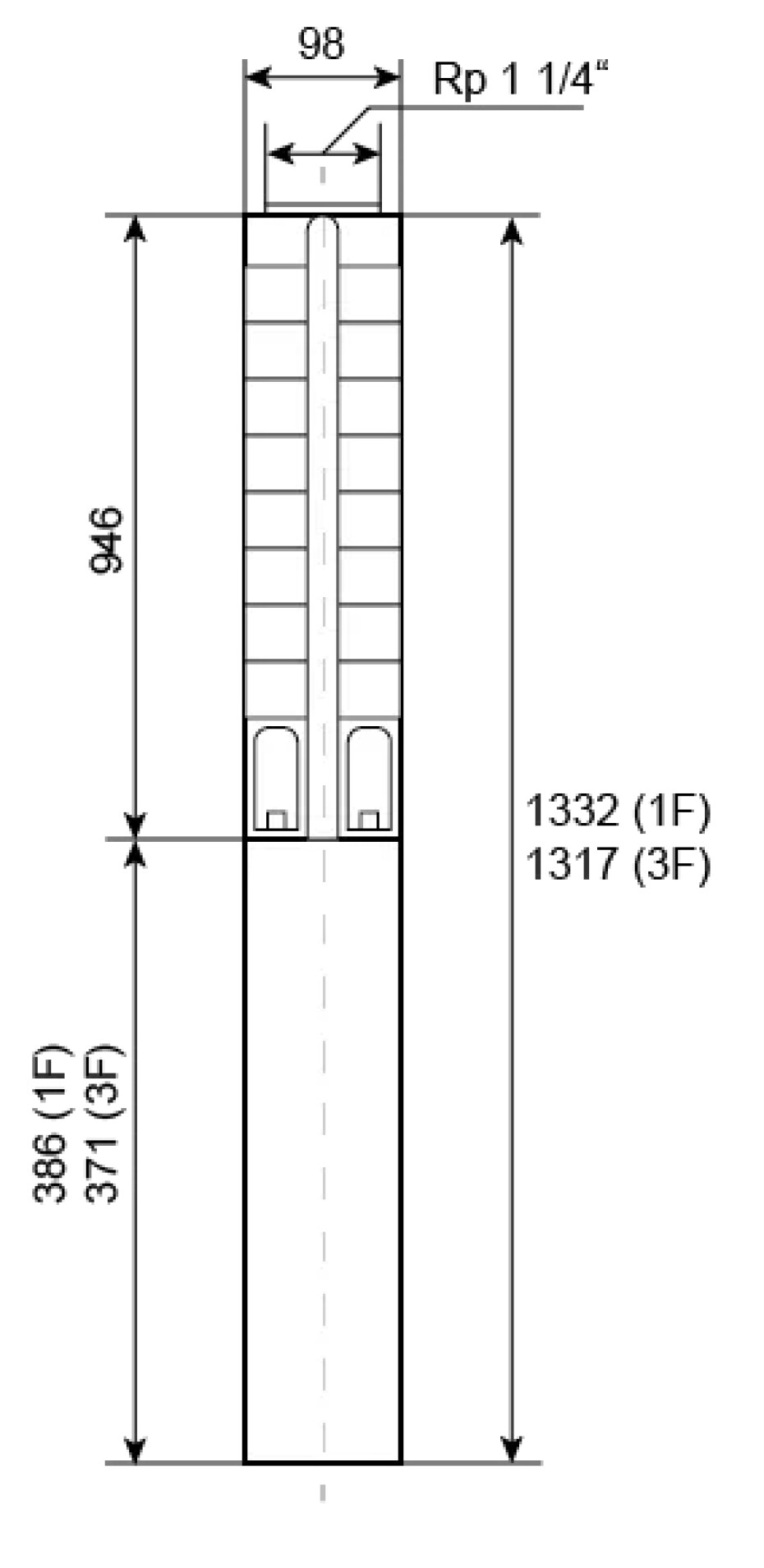 Ponorné čerpadlo EVAK V4S-1M36, 400V, 1.1kW, 2m kabelu - main (2)
