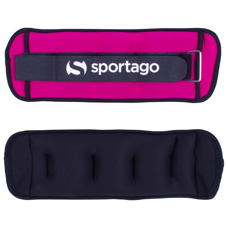Sportago neoprénová zátěž na zápěstí/kotník 2 x 2 kg - růžová - main (3)