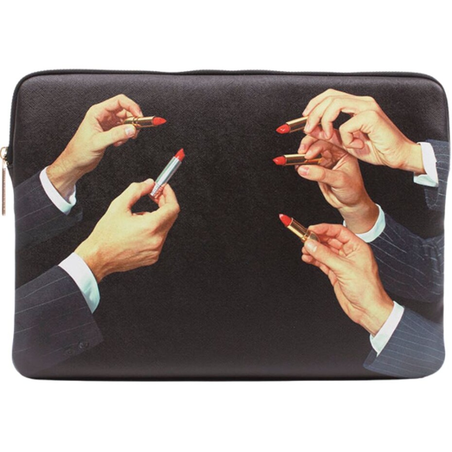 Pouzdro na laptop TOILETPAPER LIPSTICKS 34,5 x 25 cm, černá, Seletti - main (0)
