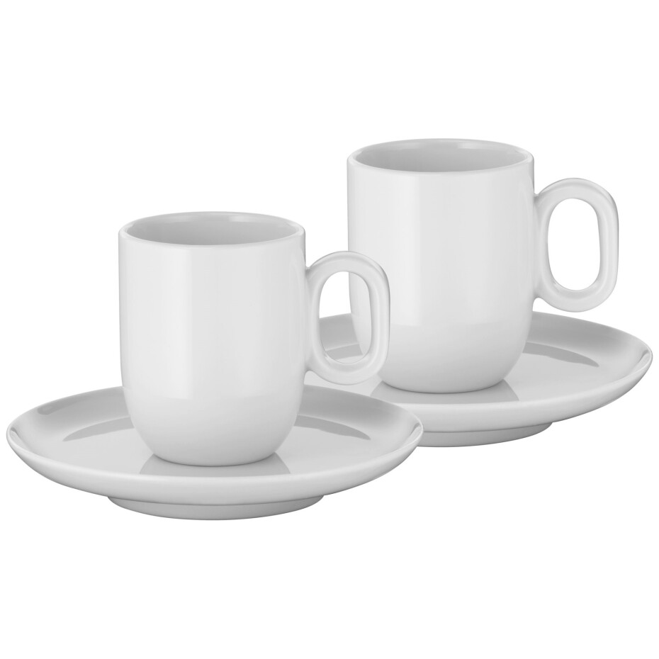 Šálek na espresso BARISTA, sada 2 ks, s podšálky, bílá, WMF - main (0)