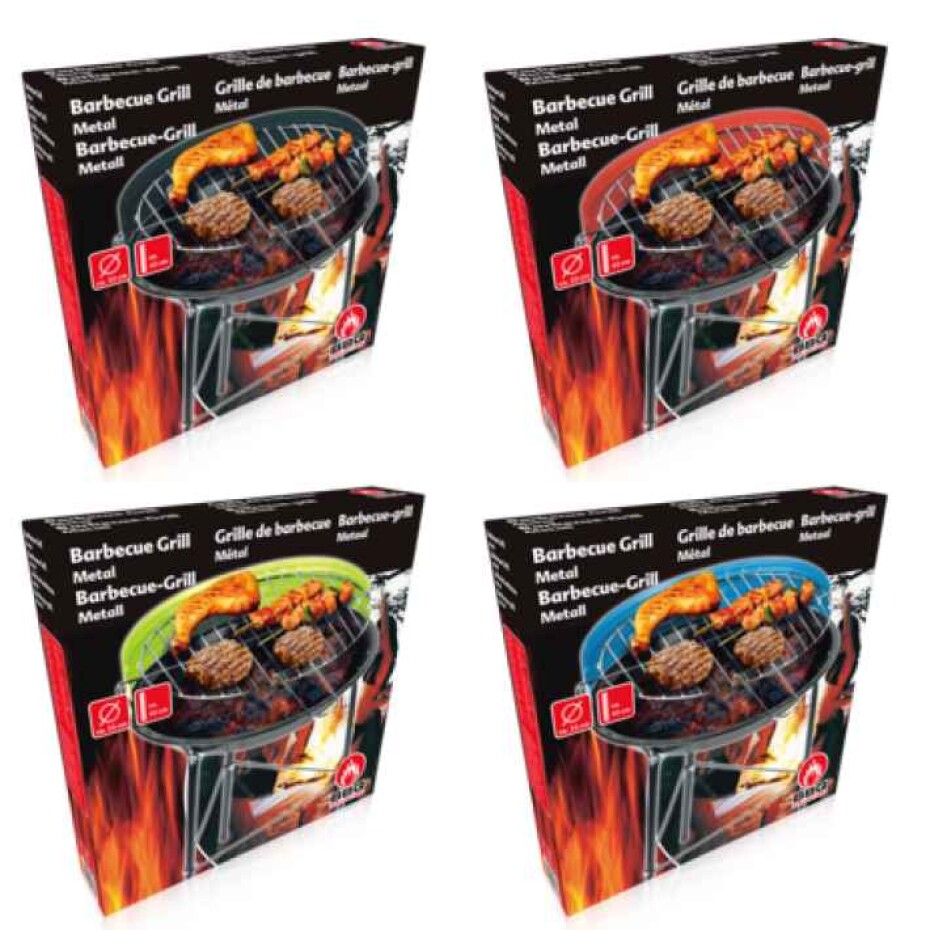 BBQ COLLECTION Gril na dřevěné uhlí kulatý 33x43cm černý ED-291662cern - main (2)