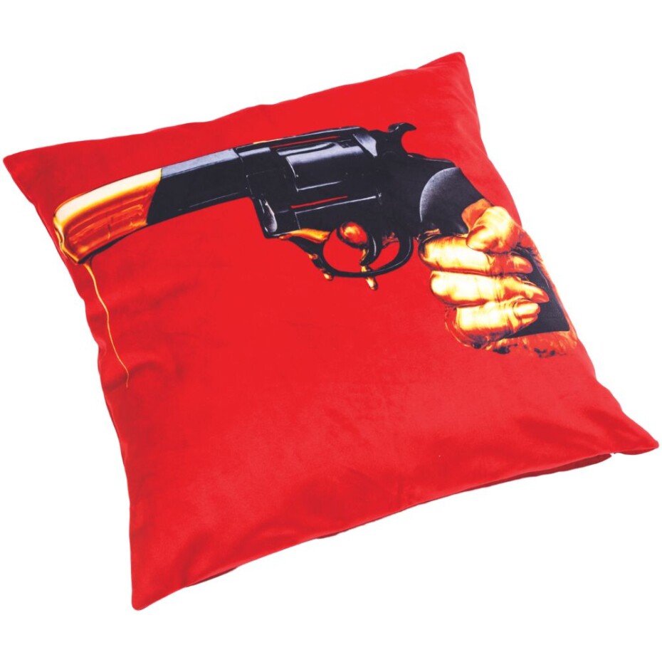 Dekorační polštář TOILETPAPER REVOLVER 50 x 50 cm, červená, Seletti - main (2)