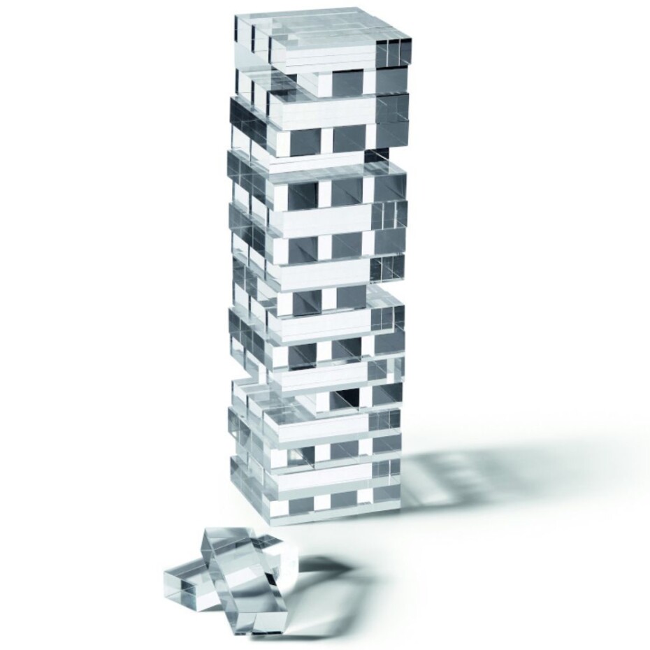 Hra Jenga YAP 28 cm, designová, čirá, Philippi - main (0)