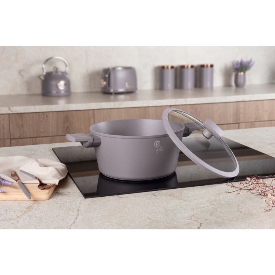 BERLINGERHAUS Kastrol s titanovým povrchem a poklicí 24 cm Taupe Collection BH-8101 - main (9)