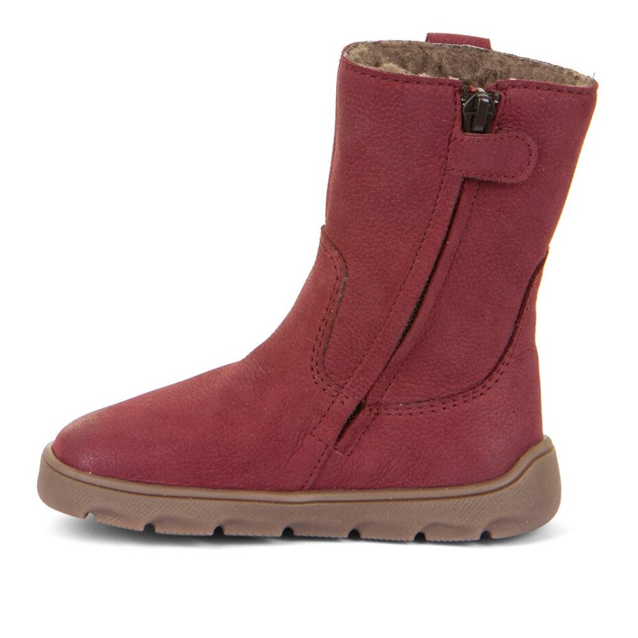 Dívčí zimní barefoot kozačky ZERU TEX BOOT Bordeaux, Froddo, G3160242-4, červená - 28 - main (1)