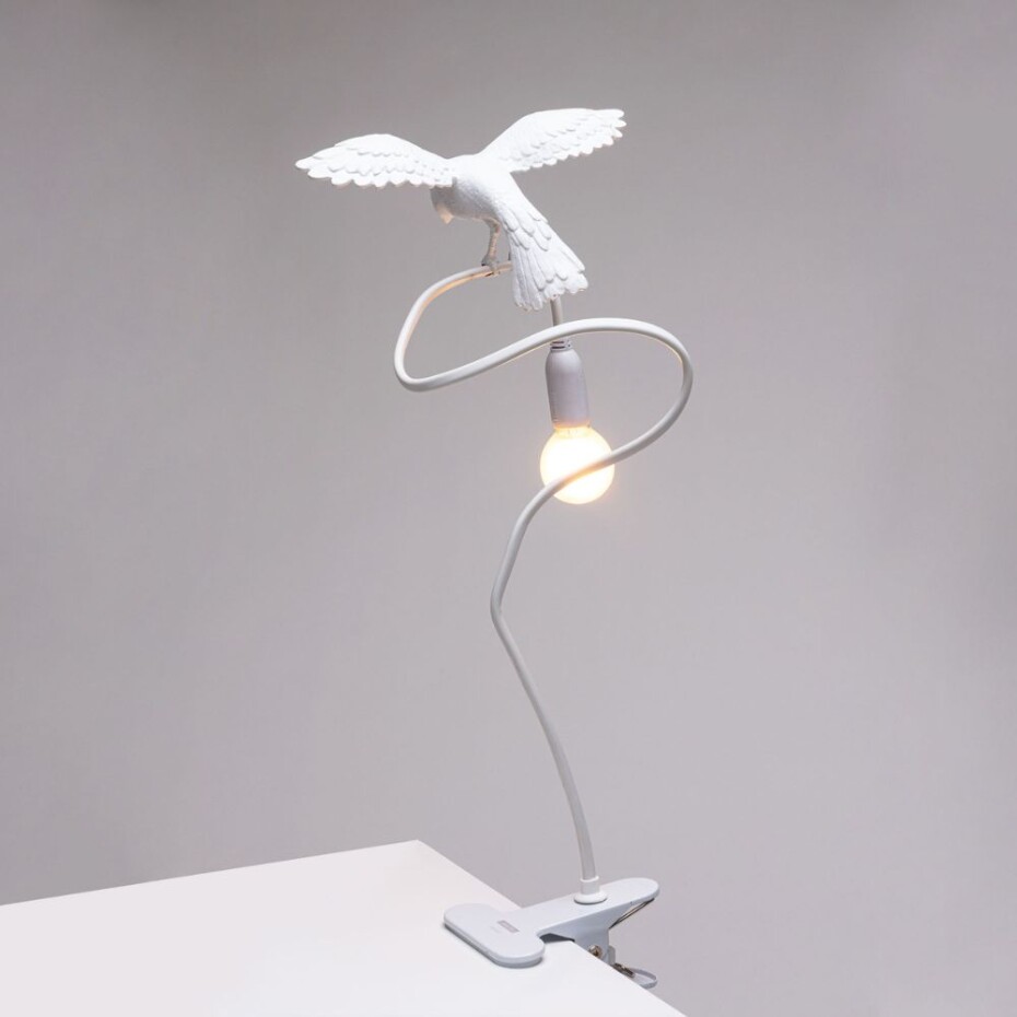 Stolní lampa SPARROW CRUISING 100 cm, s klipem, bílá, Seletti - main (2)