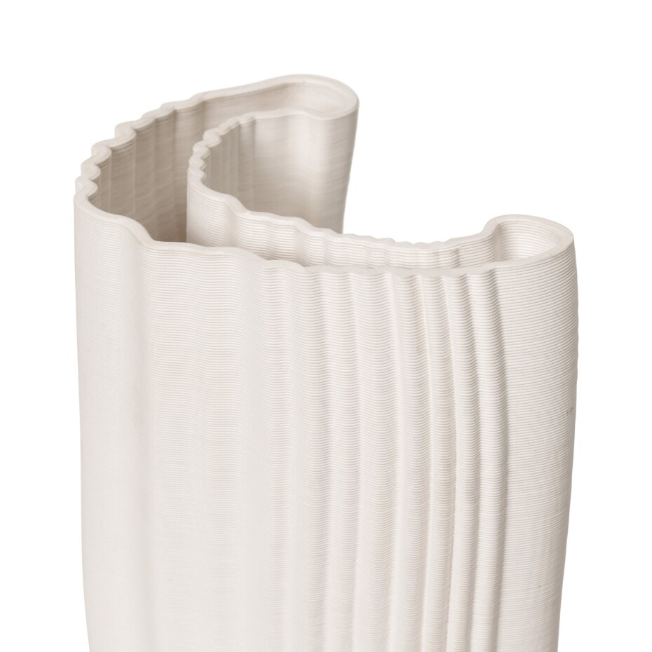 Váza MOIRE 30 cm, bílá, kamenina, ferm LIVING - main (5)