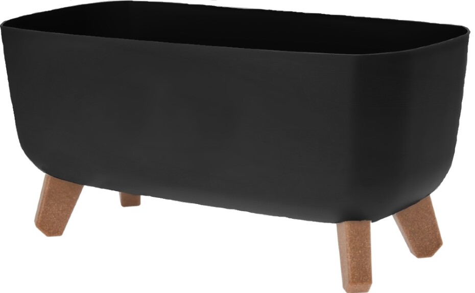 EXCELLENT Květináč na nožkách 39x19,5x22 cm tmavě šedý KO-Y89300080tmse - main (0)