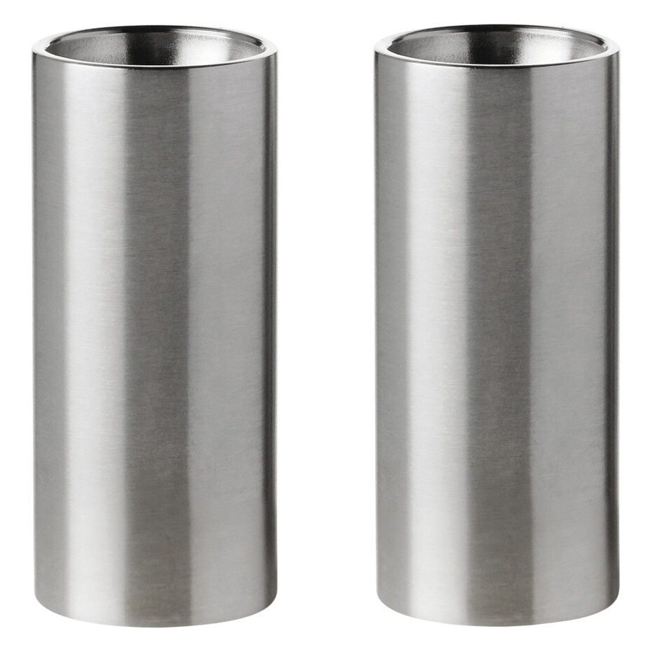 Sada slánky a pepřenky ARNE JACOBSEN, sada 2 ks, stříbrná, nerezová ocel, Stelton - main (0)