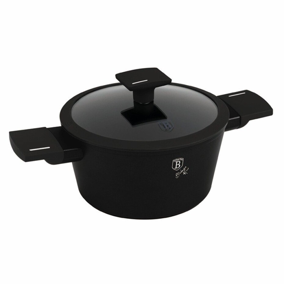 BERLINGERHAUS Kastrol s titanovým povrchem a poklicí 20 cm Matte Black Collection BH-8187 - main (0)