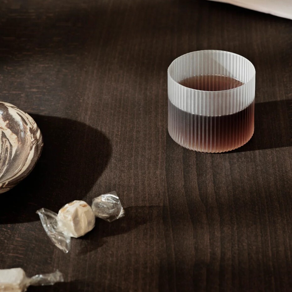 Sklenice na vodu RIPPLE 200 ml, sada 4 ks, bílá, ferm LIVING - main (1)