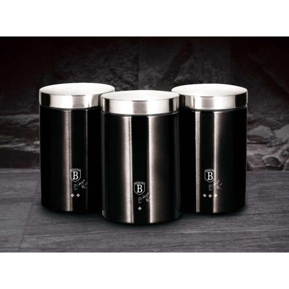 BERLINGERHAUS Dóza na potraviny sada 3 ks Royal Black Collection BH-6296 - main (3)
