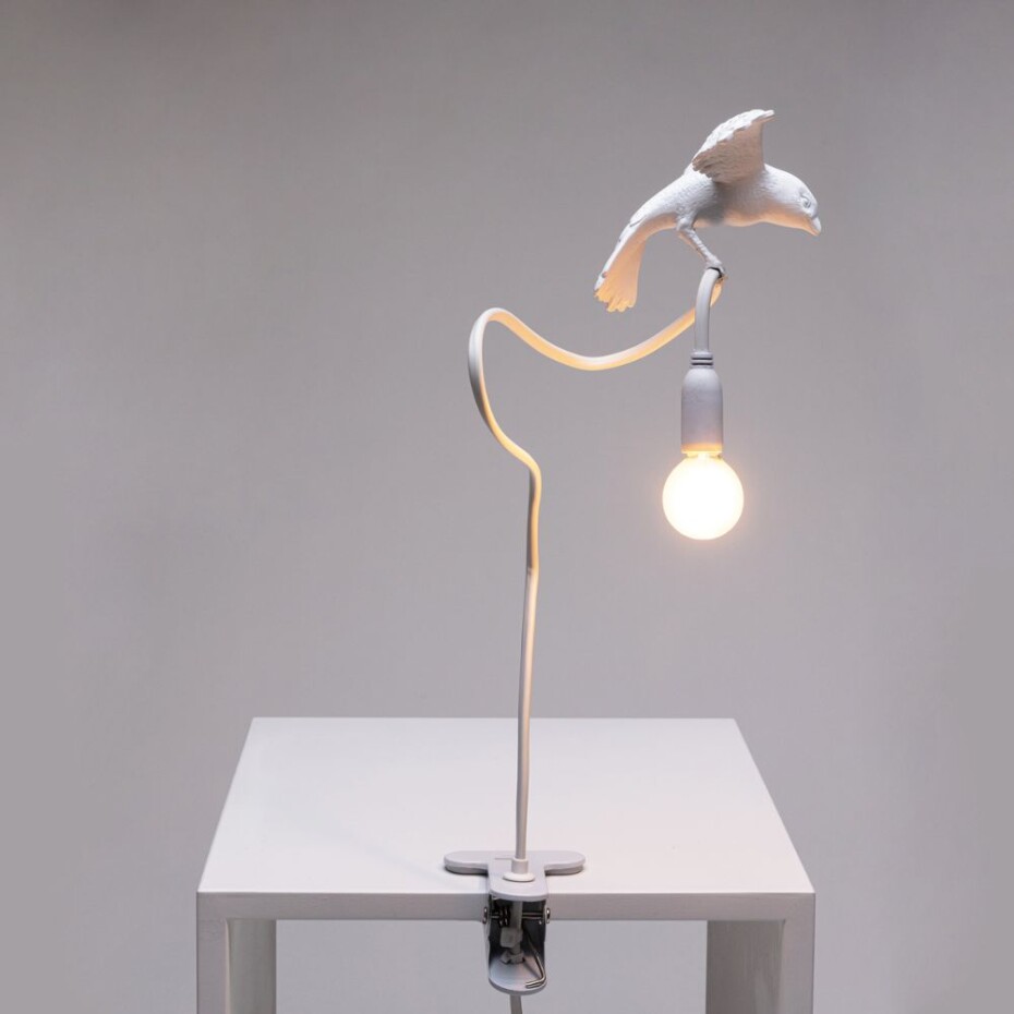 Stolní lampa SPARROW CRUISING 100 cm, s klipem, bílá, Seletti - main (1)