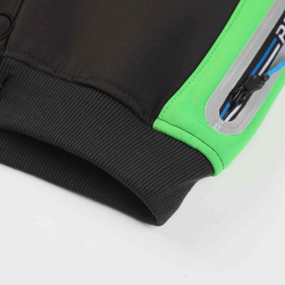 Chlapecké softshellové kalhoty, zateplené - KUGO HK2512, tmavě šedá / zelená aplikace Barva: Šedá tmavě, Velikost: 98 - main (6)