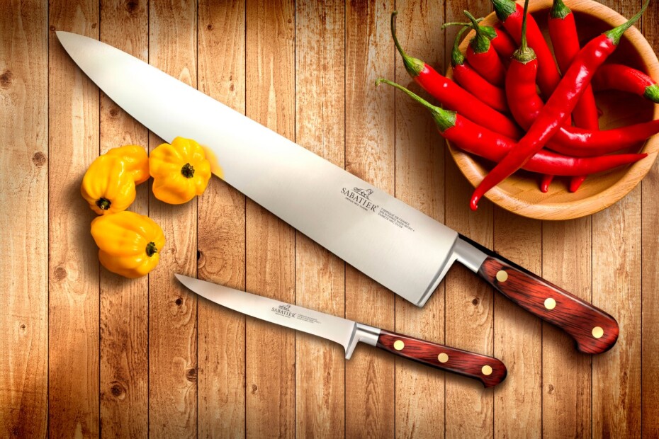 Santoku nůž SAVEUR 18 cm, mosazné nýty, hnědá, Lion Sabatier - main (1)
