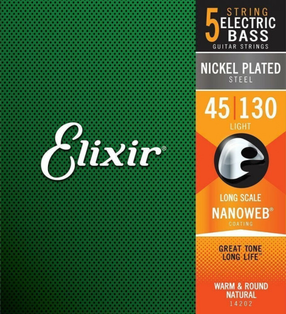 Elixir 14202 NANOWEB Electric Bass Nickel Plated Steel .045-.130 - main (0)