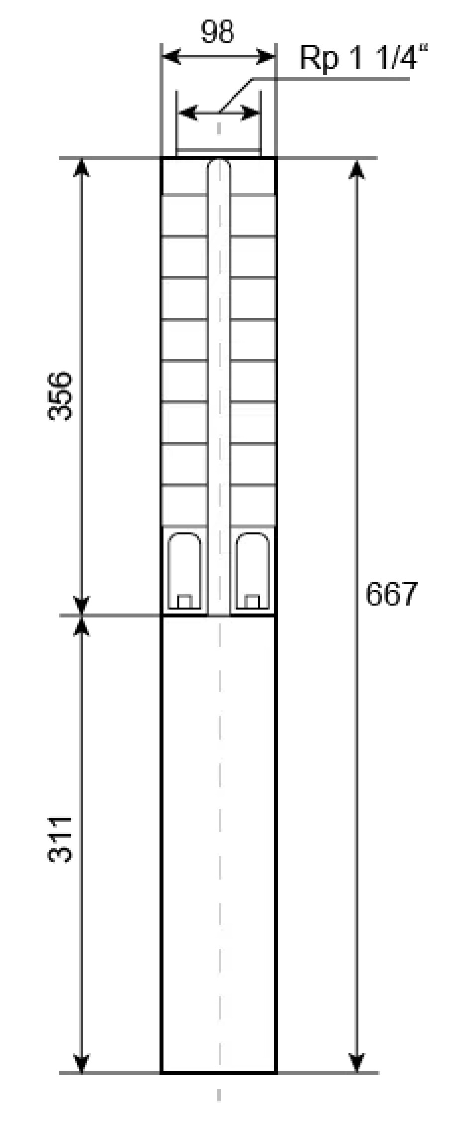 Ponorné čerpadlo EVAK V4S-2M09, 230V, 0,37kW, 2m kabelu - main (2)