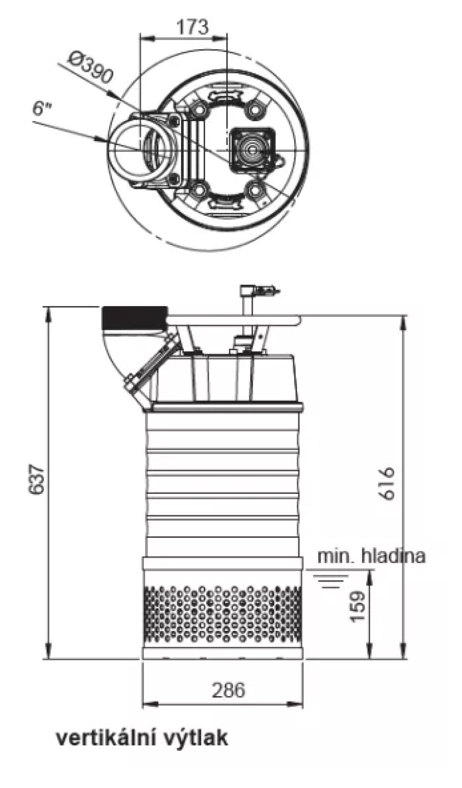 Kalové stavební čerpadlo 150 EUB-M 5.100T, 400V, 7,5kW, kabel 20m - main (2)