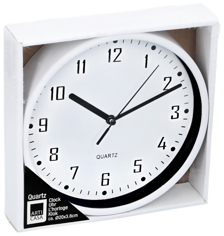 ARTICASA Nástěnné hodiny 20 cm bílá ED-224295bila - main (0)