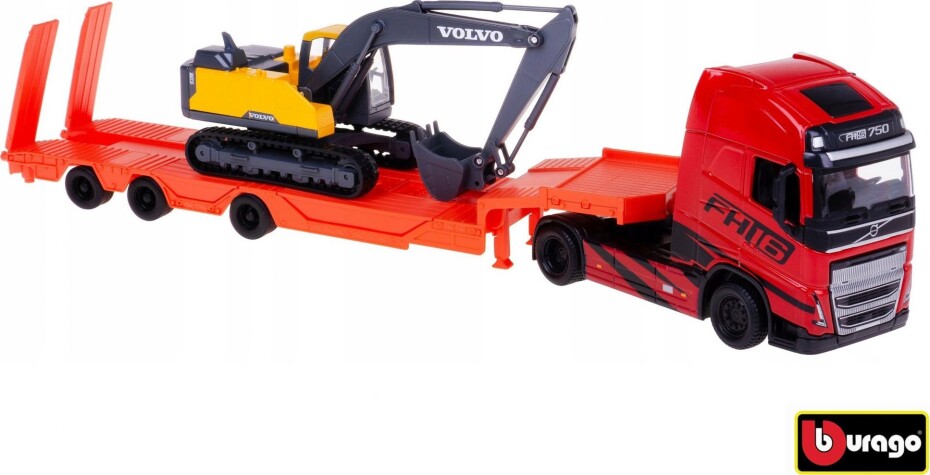 Bburago 1:43 Kamion Construction Volvo FH16 Globetrotter 750XXL s bagrom Volvo EC220E - main (0)