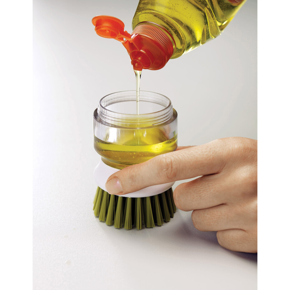 Kartáč na mytí nádobí PALM SCRUB™ , s dávkovačem, šedá, Joseph Joseph - main (2)
