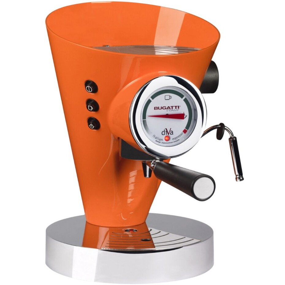Pákový kávovar DIVA 800 ml, oranžová, nerezová ocel, Bugatti - main (0)