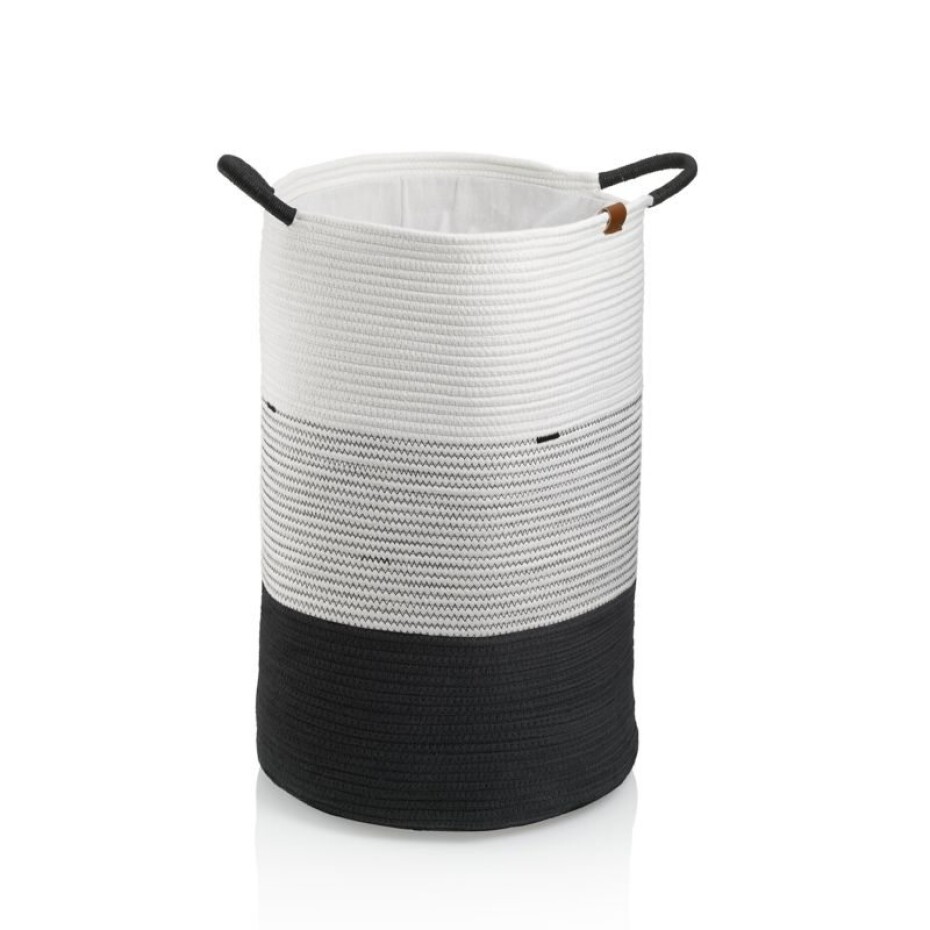 KELA Koš na prádlo Hedda směs bavlna/polyester bílo-černá 57,0 cm  40,0 cm KL-24453 - main (0)