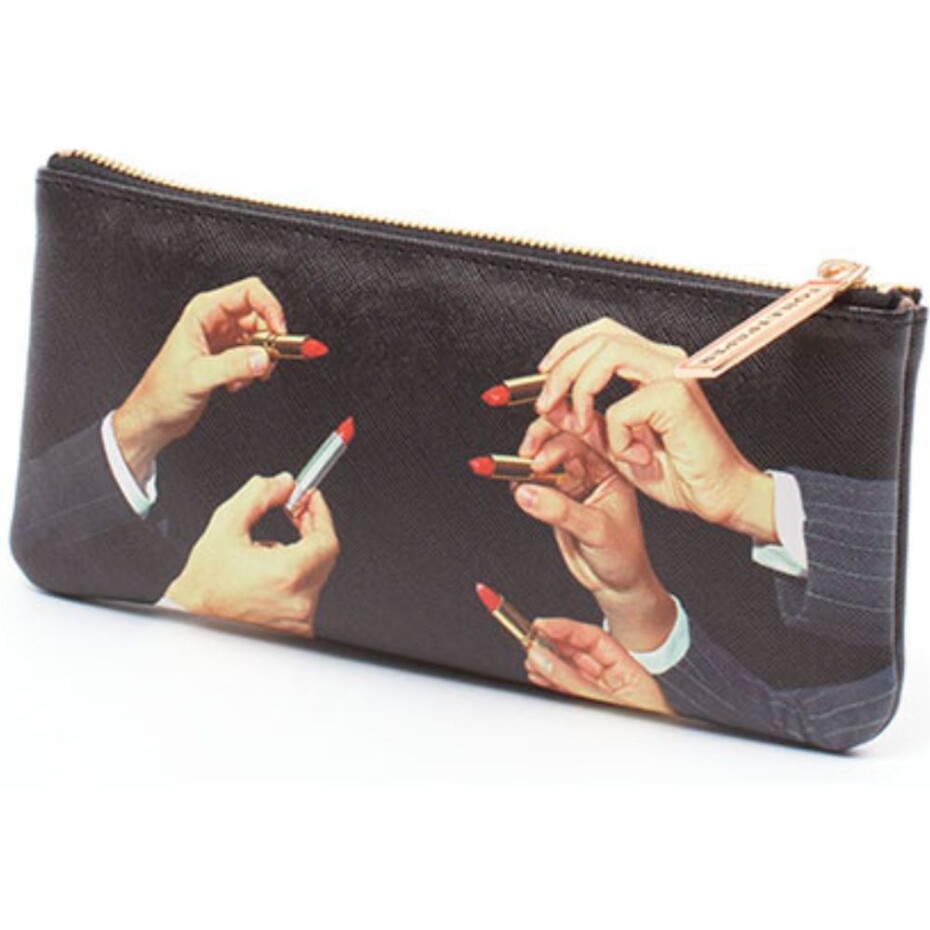 Kosmetická taštička TOILETPAPER LIPSTICKS 21 x 9 cm, černá, Seletti - main (2)