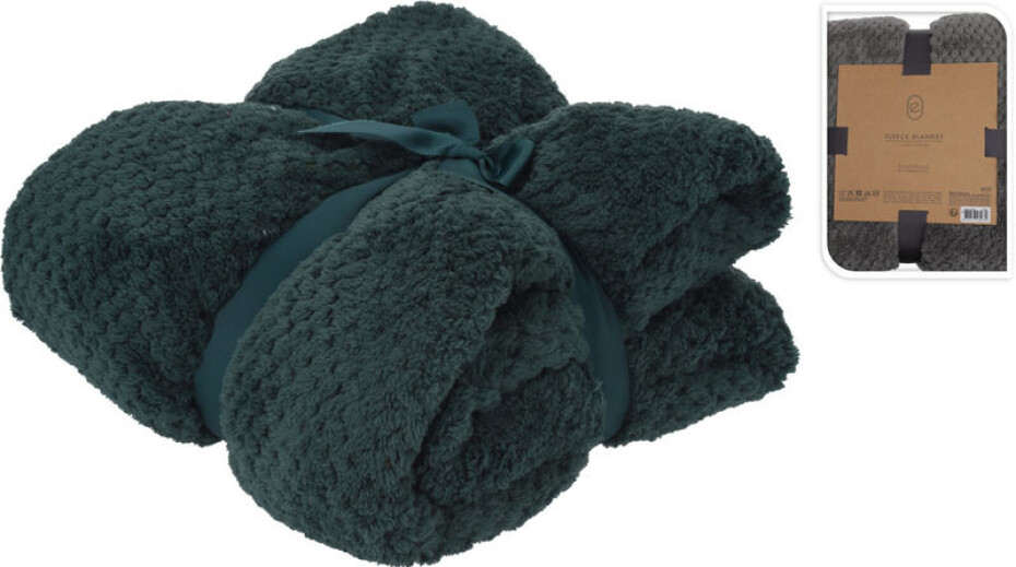 HOMESTYLING Deka fleece 130 x 170 cm PREMIUM tmavě zelená KO-HZ1011950 - main (0)