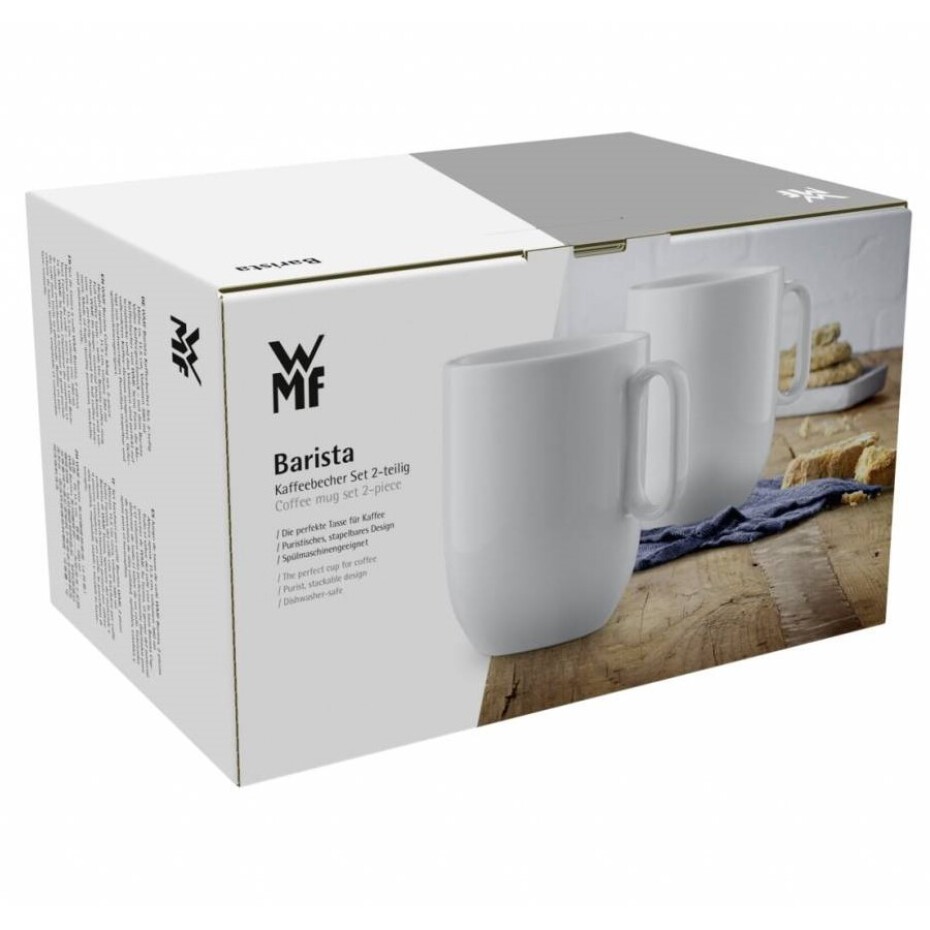Šálek na kávu BARISTA, sada 2 ks, s podšálky, bílá, WMF - main (5)