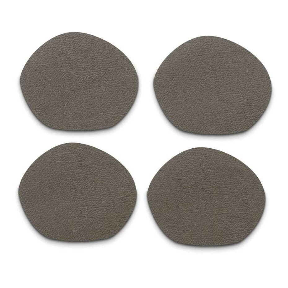 KELA Podtácky Stone PU kůže šedohnědá 4 kusy 12x10cm KL-12656 - main (0)