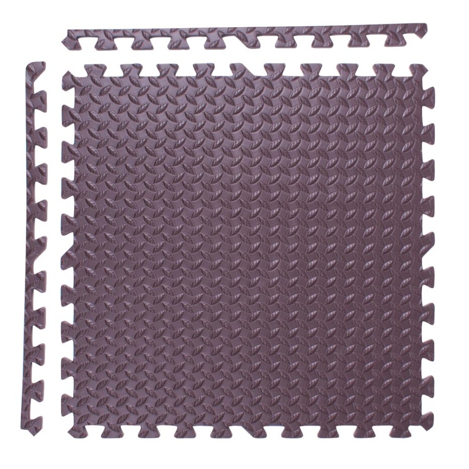 Sportago puzzle podložka Easy-Lock 60x60x1,2 cm, 4 ks, hnědá - main (4)