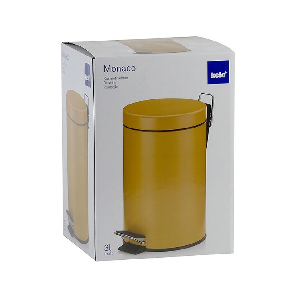 KELA Kosmetický koš MONACO kov žlutá 3l KL-24285 - main (2)