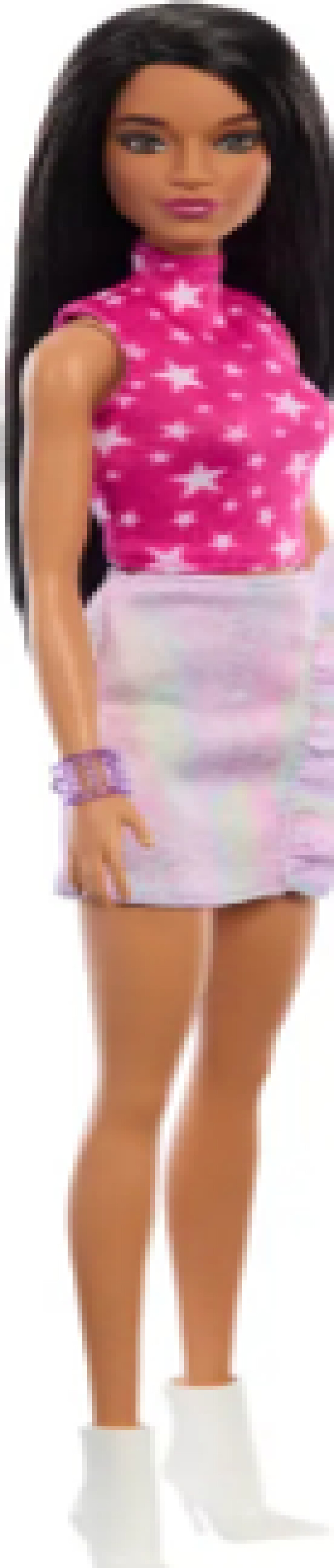 Mattel Barbie BRB MODELKA - LESKLÁ SUKNĚ A RŮŽOVÝ TOP S HVĚZDAMI - main (0)