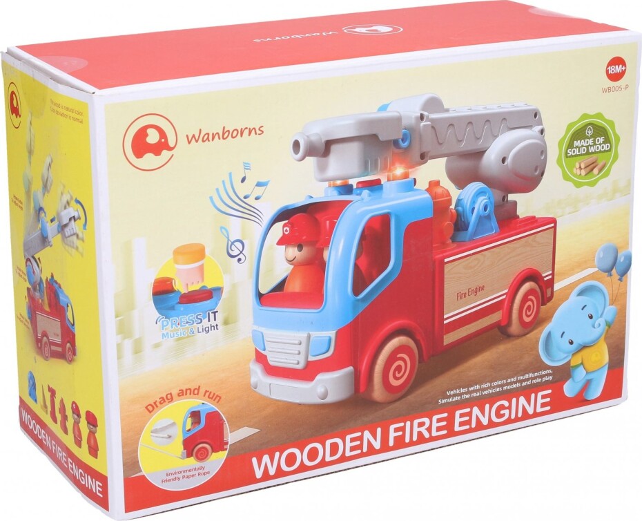 Auto hasičské dřevo/plast s efekty 25cm - main (0)