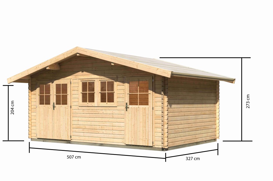 Dřevěný domek KARIBU LAGOR 2 (44984) natur LG1783 - main (1)