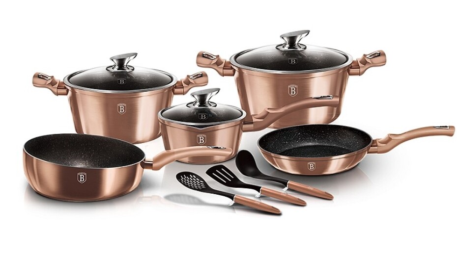 BERLINGERHAUS Sada nádobí s mramorovým povrchem 11 ks Rosegold Metallic Line BH-6160 - main (0)