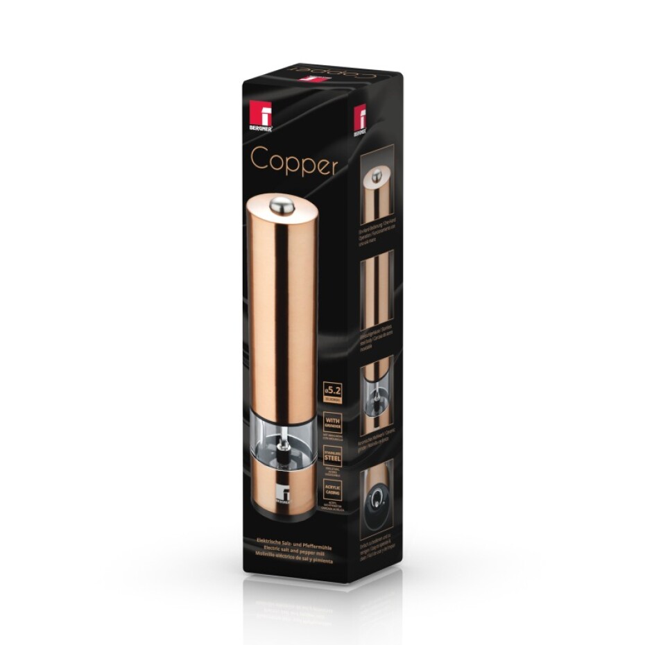 BERGNER Mlýnek na sůl a pepř elektrický 22 cm Copper BG-48522-CP - main (5)