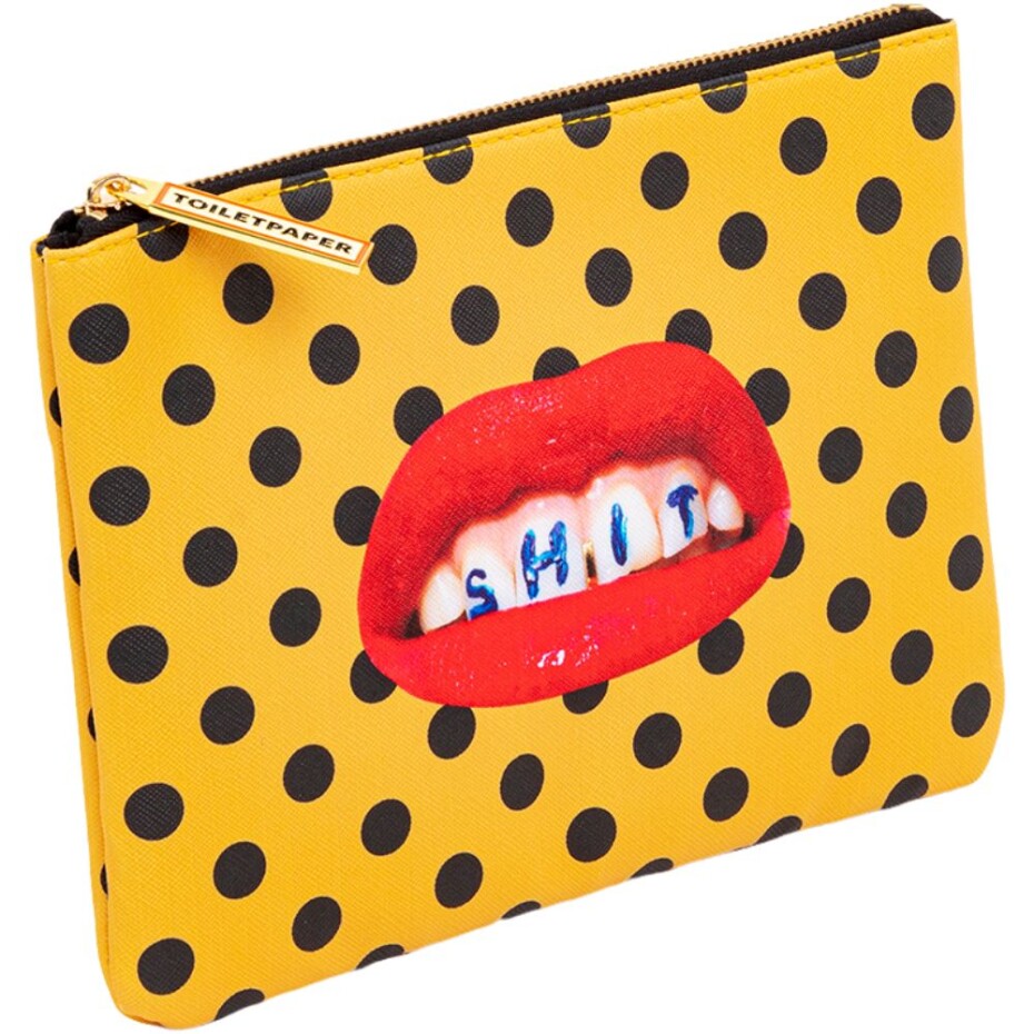 Kosmetická taštička TOILETPAPER SHIT 21 x 15,5 cm, oranžová, Seletti - main (2)