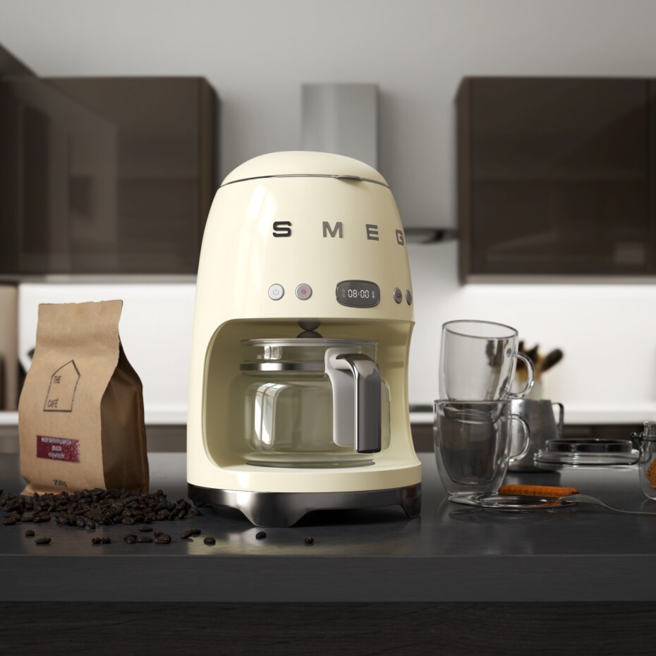 Kávovar na překapávanou kávu DCF02CREU, krémová, SMEG - main (2)